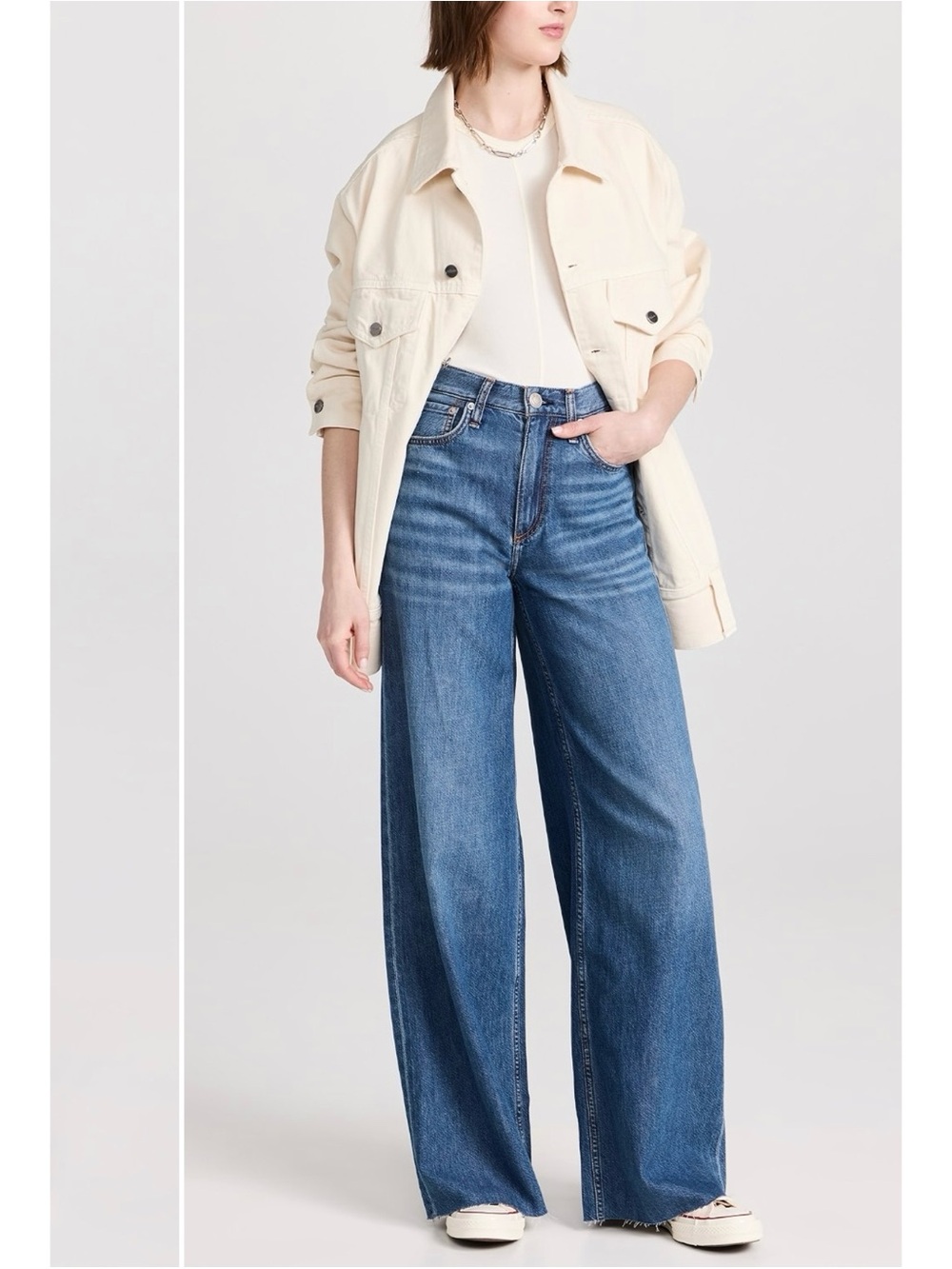 Rag & Bone Featherweight Sofie Wide-Leg Jeans Otto Blue 26 - Picture 12 of 12
